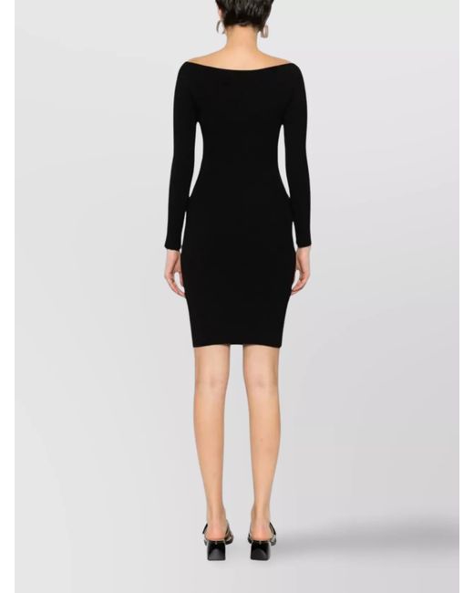 Alberta Ferretti Black Knee-Length Dress
