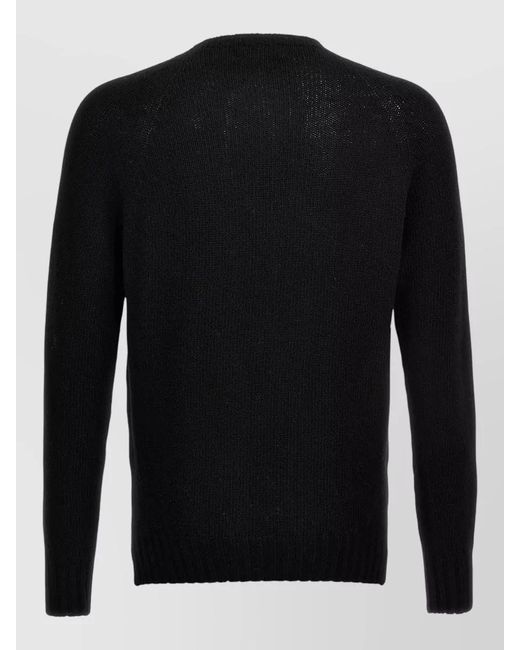 Ma'ry'ya Black Cashmere Crew Neck Sweater Long Sleeves for men