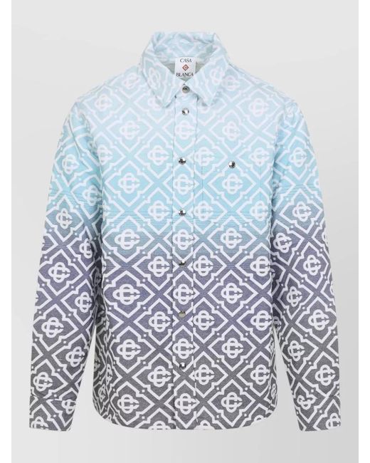 Casablanca Blue Monogram Lightweight Jacket for men