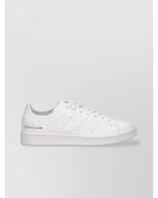 Y-3 White Low Top Sneakers With Perforated Silhouette