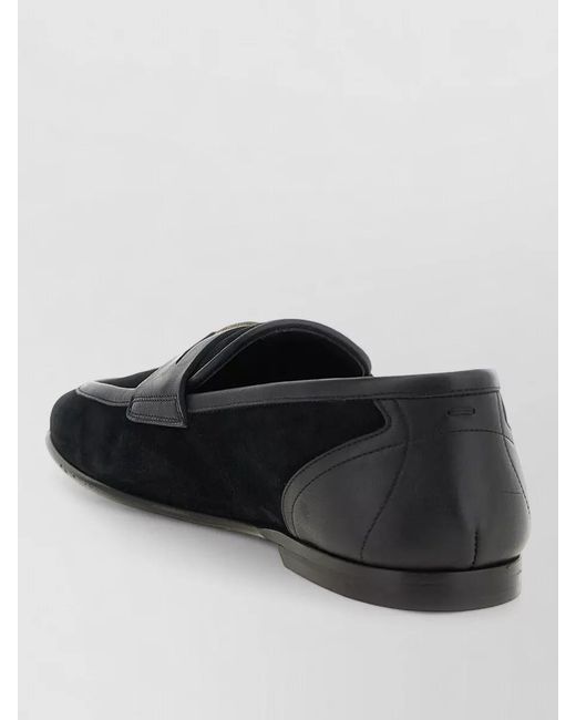 Dolce & Gabbana Black Leather Ariosto Loafers for men