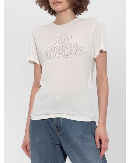 Golden Goose Deluxe Brand Pink Viscose-Blend Printed T-Shirt