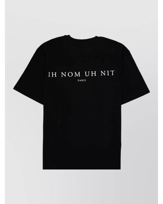 Ih Nom Uh Nit Black Crew Neck Graphic Print Short Sleeve T-Shirt for men