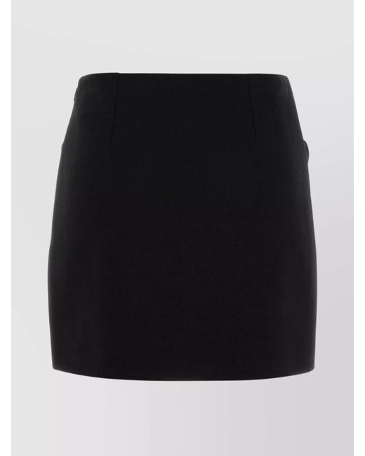 Versace Black Virgin Wool Studded Mini Skirt