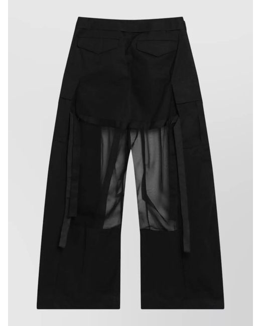 Sacai Black Wide-Leg Trousers