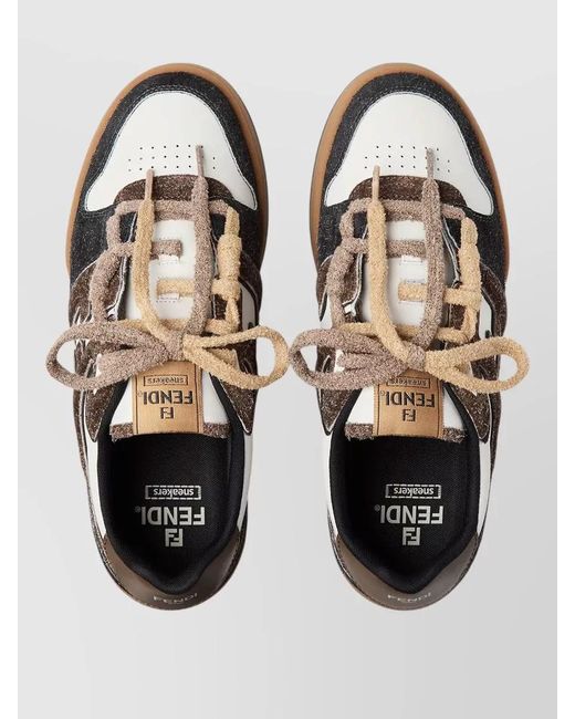 Fendi Multicolor Leather Low-Top Sneakers for men