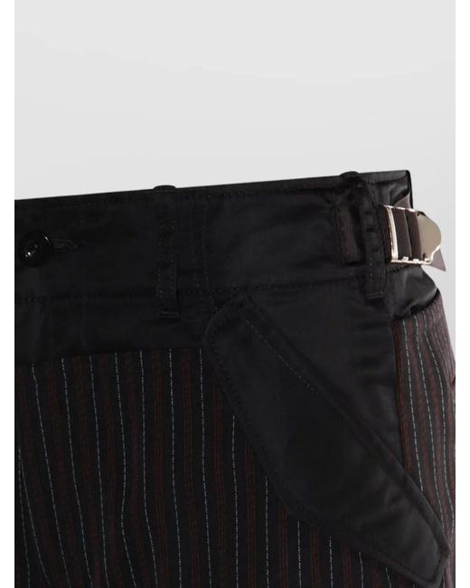 Sacai Black Embroidered Tailored Trousers