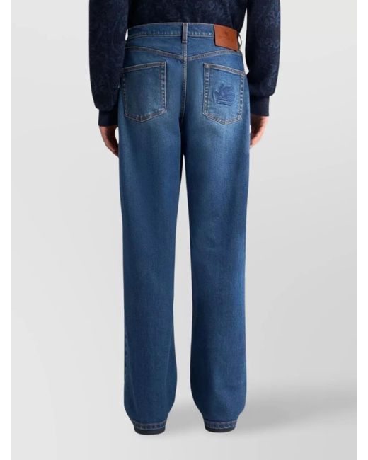 Etro Blue Straight-Leg Jeans for men