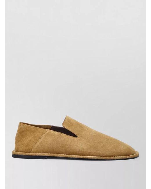 AMI Natural Suede Loafer Flat Sole Round Toe for men
