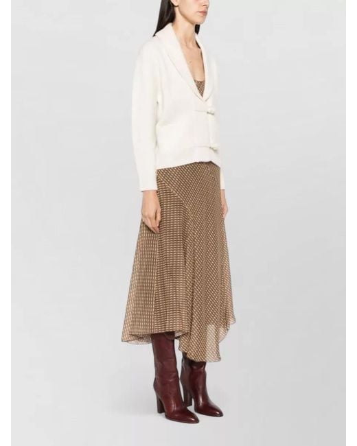 Forte_forte Natural Cropped Cashmere Blend Shawl Collar Cardigan
