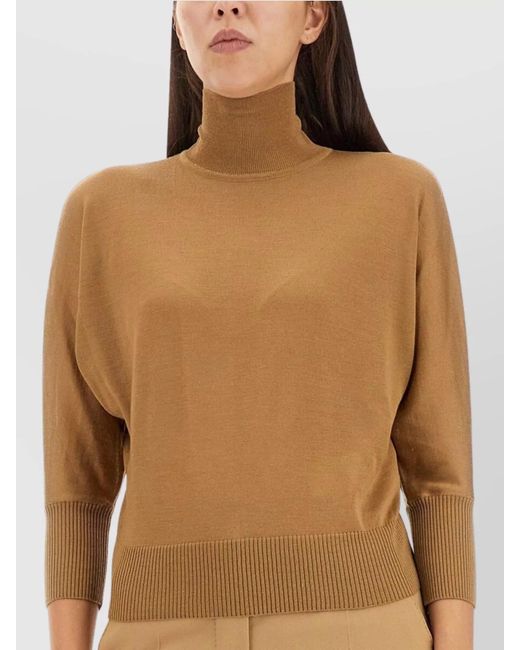 Max Mara Natural Wool High Neck Jumper