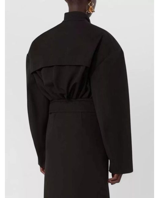 Sportmax Black Riviera Loose Fit Cotton Bomber Coat
