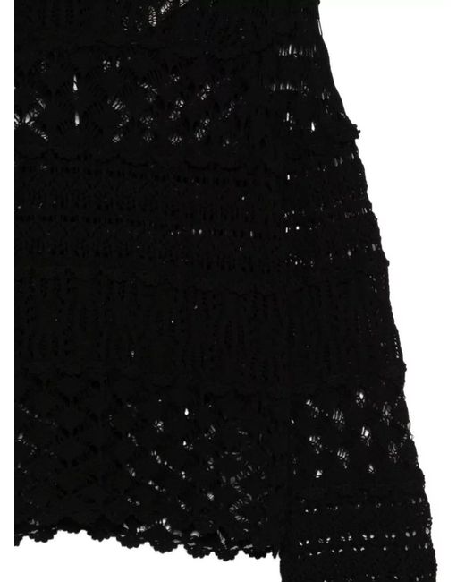 Semicouture Black Zilla Cotton Cardigan Crochet Knit Tiers