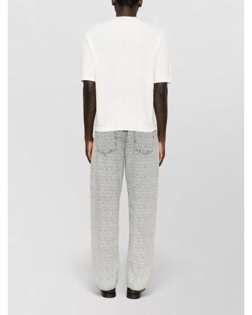 Emporio Armani Natural Cotton Crew Neck Textured Knit Top for men