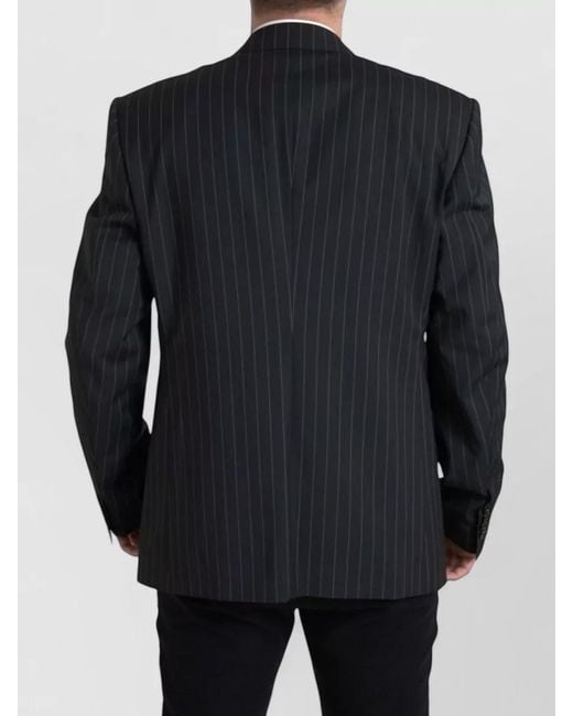Dolce & Gabbana Blue Striped Slim-Fit Single-Breasted Blazer for men