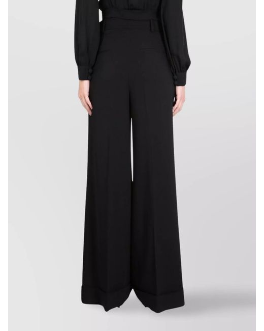 Moschino Black High-Rise Wide-Leg Trousers