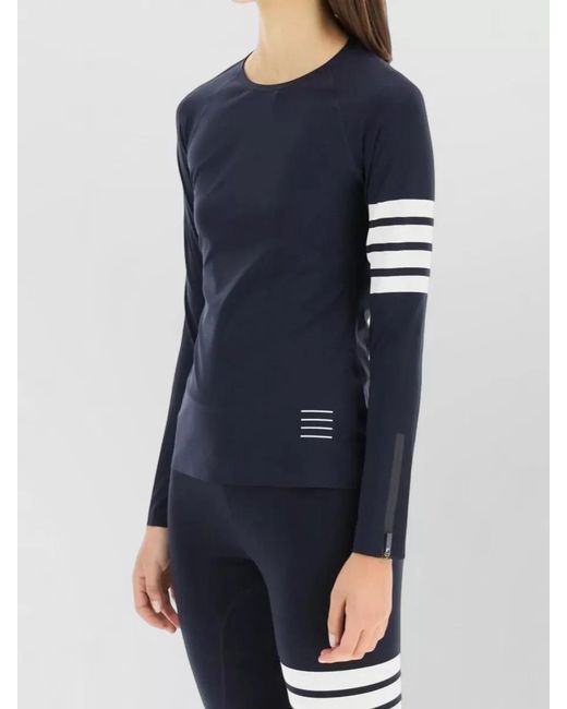 Thom Browne Blue Compression T-Shirt Raglan Long Sleeve Stripe