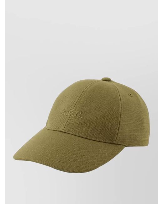 A.P.C. Green Signature Hat Curved Brim Eyelet Vents