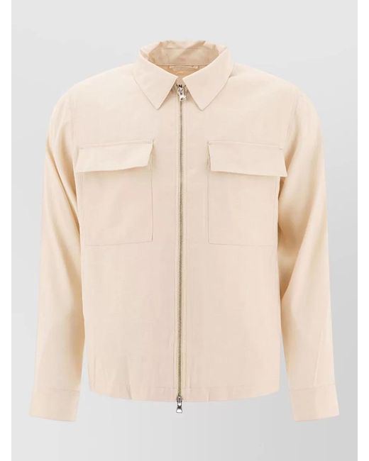 NN07 Natural Alban Overshirt Chest Pockets Long Sleeves for men