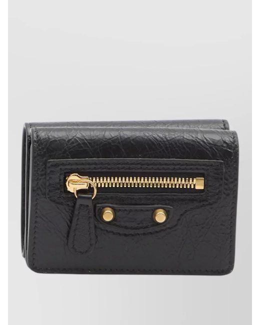 Balenciaga Black Lambskin Mini Wallet