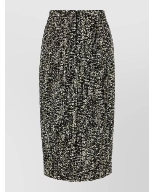 Gucci Gray Bouclé Midi Pencil Skirt
