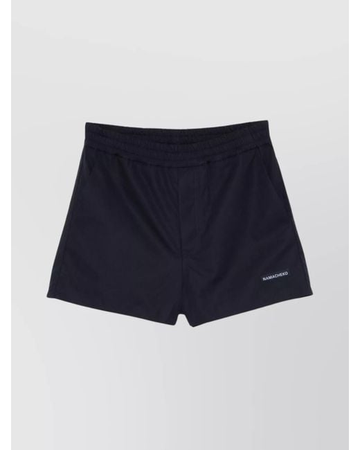 NAMACHEKO Blue Elasticated Waistband Bermuda Sports Shorts for men