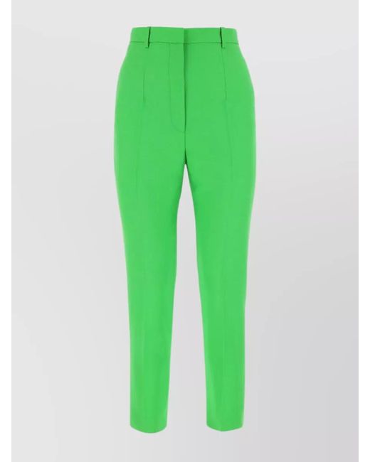 McQueen Green Tailored Cigarette Trousers