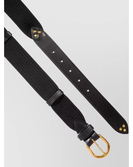 Jérôme Dreyfuss Black Wide Cotton Belt Leather Trim