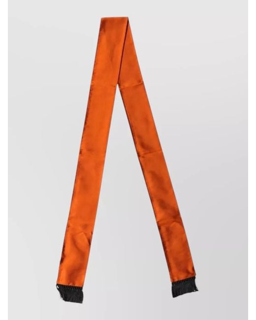 Dolce & Gabbana Orange Silk Fringe Neck Wrap Foulard Scarf for men