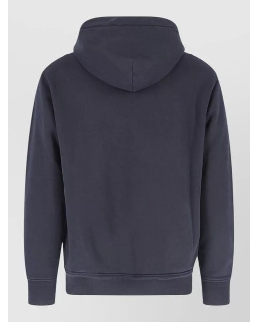 C P Company Blue Hooded Sweatshirt Drawstring Hood Kangaroo Pocket for men