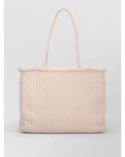 Dragon Diffusion Natural Weave Large Leather Tote Bag