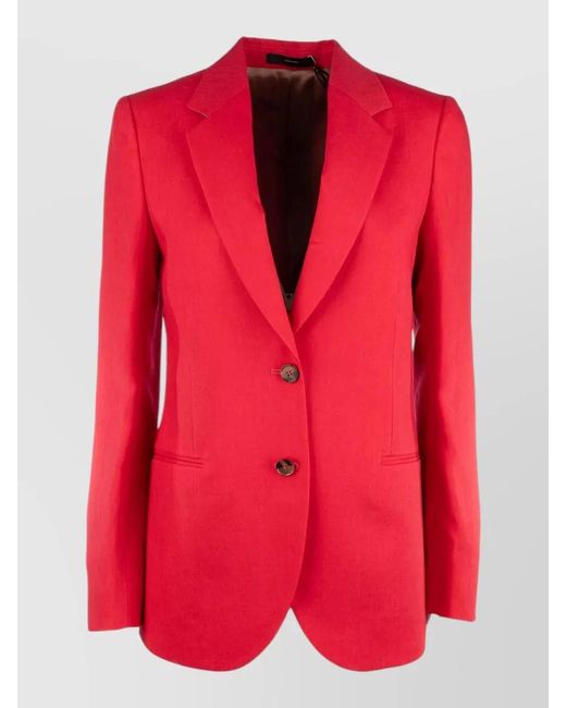 Paul Smith Red Jacket And Gilet Single Breasted Notch Lapel