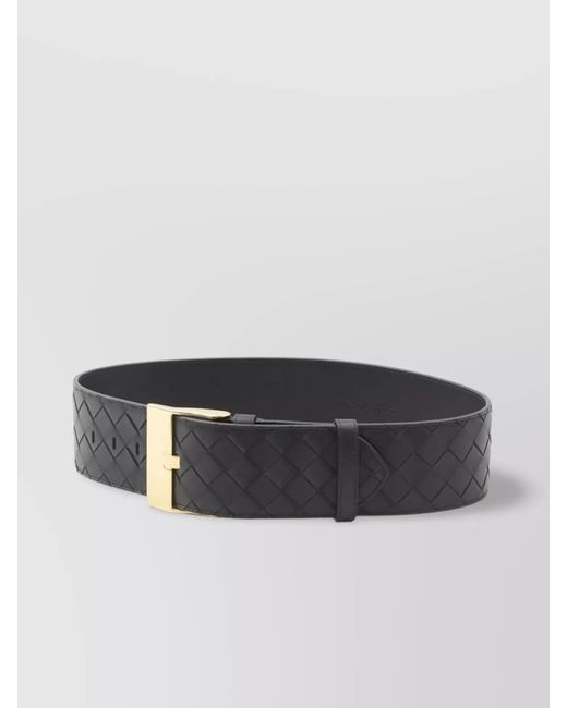 Bottega Veneta Gray Leather Intrecciato Belt