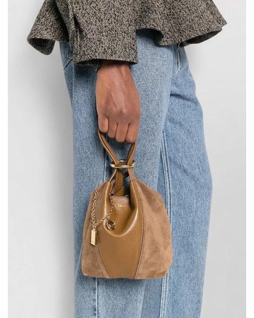 Chloé Brown Spin Small Leather Tote Bag