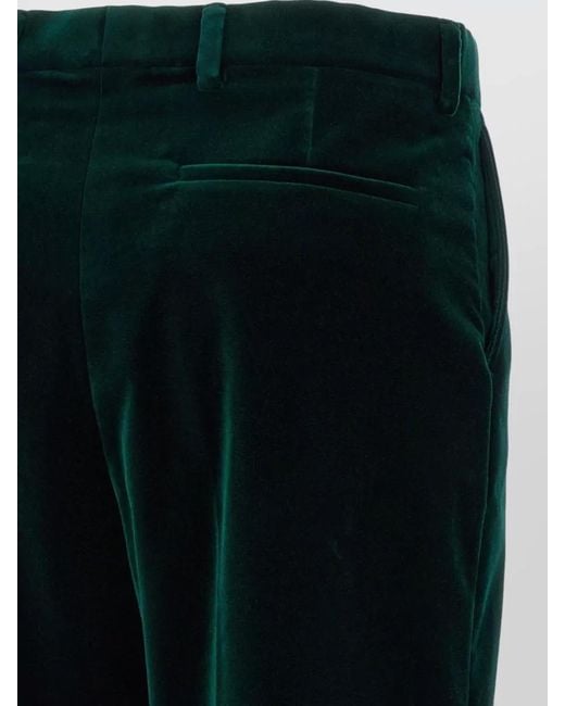 Gucci Black Tailored Velvet Trousers Featuring Belt Loops