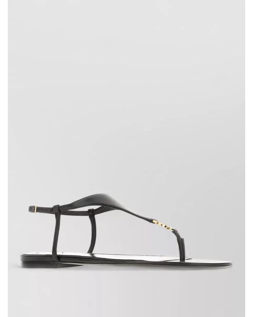 Saint Laurent Multicolor Cassandra Leather Sandals Flat Sole Straps