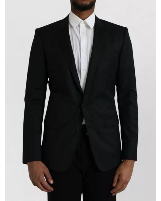 Dolce & Gabbana Black Wool Martini Single Breasted Blazer for men