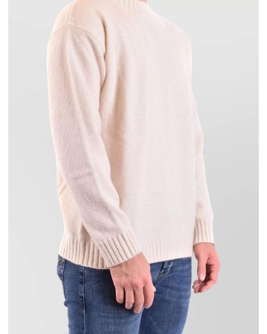 Laneus White Cashmere Silk Jumper for men