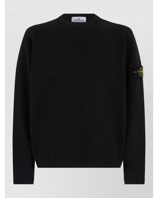 Stone Island Black Cotton Long-Sleeve Sweatshirt for men
