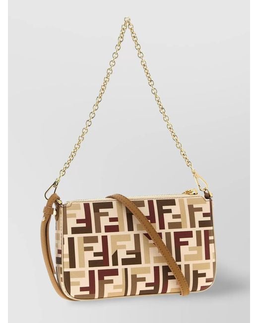 Fendi White Baguette Fabric Shoulder Bag