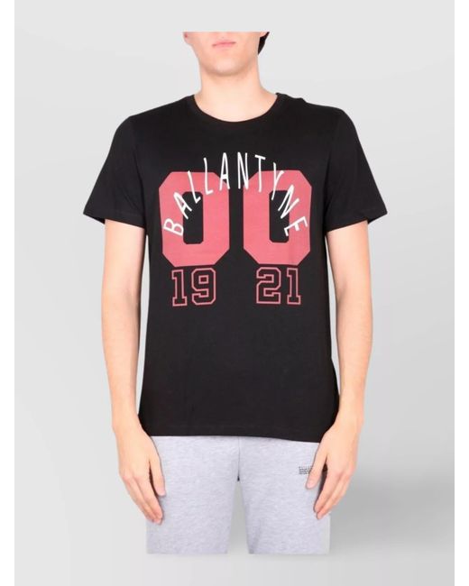 Ballantyne Black Logo Print Cotton T-Shirt for men