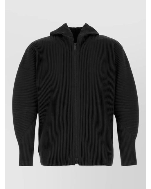 Homme Plissé Issey Miyake Black Hooded Jacket for men