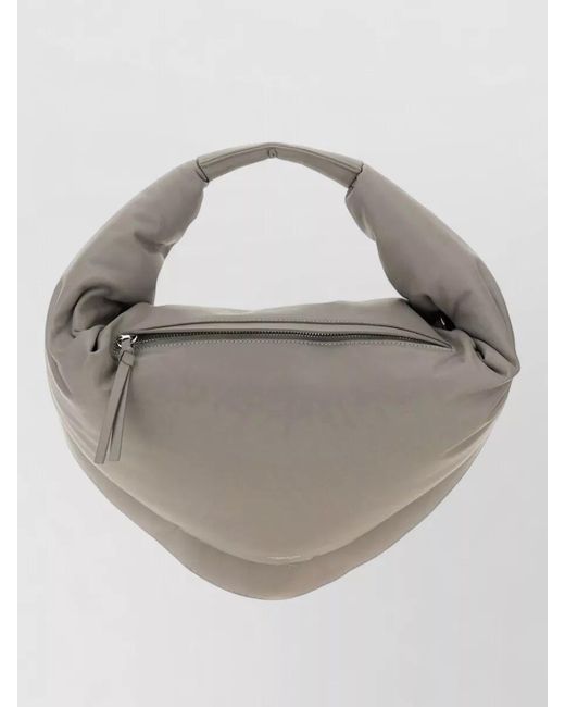 FEDERICO CINA White Tortellini Soft Shoulder Bag Adjustable Strap
