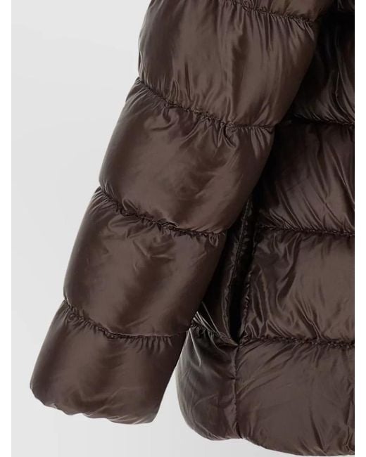 Herno Brown Fusciacca Hooded Mid Length Down Jacket
