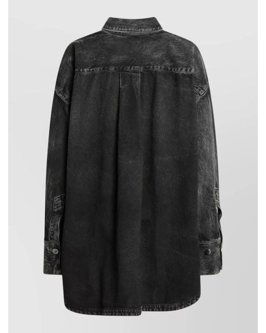 The Attico Black Denim Single Breasted Coat