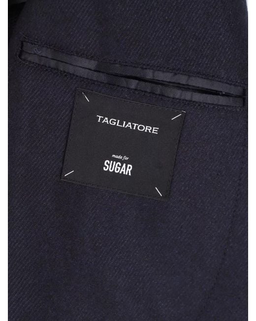 Tagliatore Blue Wool Cashmere Blazer for men