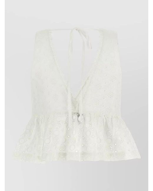 Pinko White Cotton Kiersten Tank Top