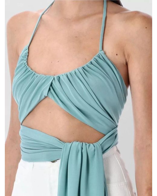 Alaïa Blue Cross Pleat Top
