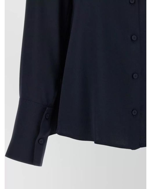 Max Mara Blue Silk Mxpvoliera Shirt