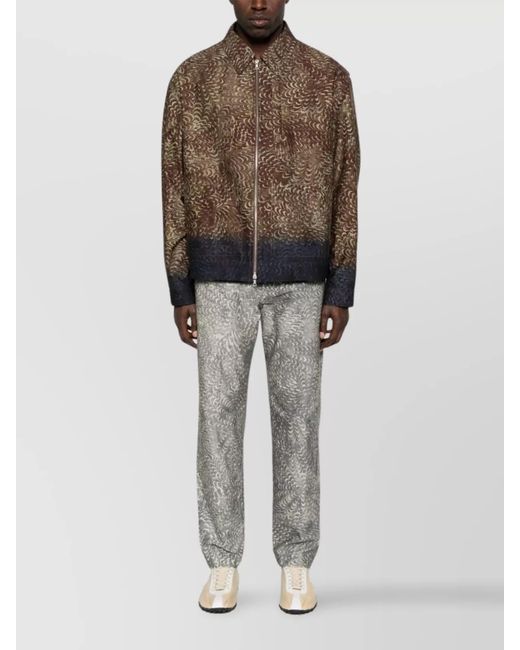 Dries Van Noten Brown Printed Bomber Jacket for men
